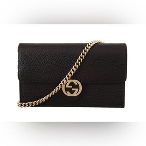 NWT authentic Gucci black icon leather crossbody bag